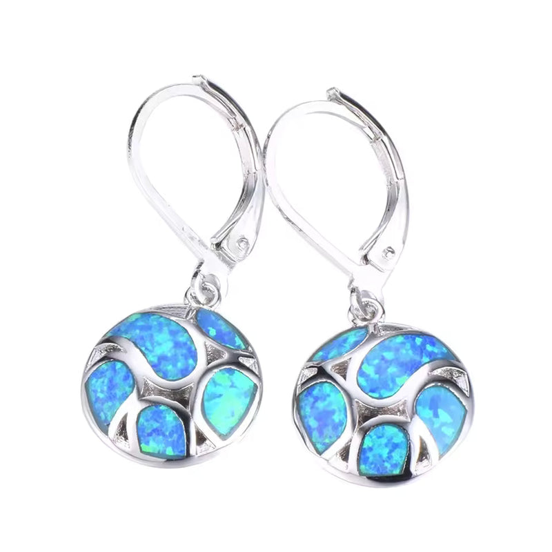 Elegant Blue Opal Earrings