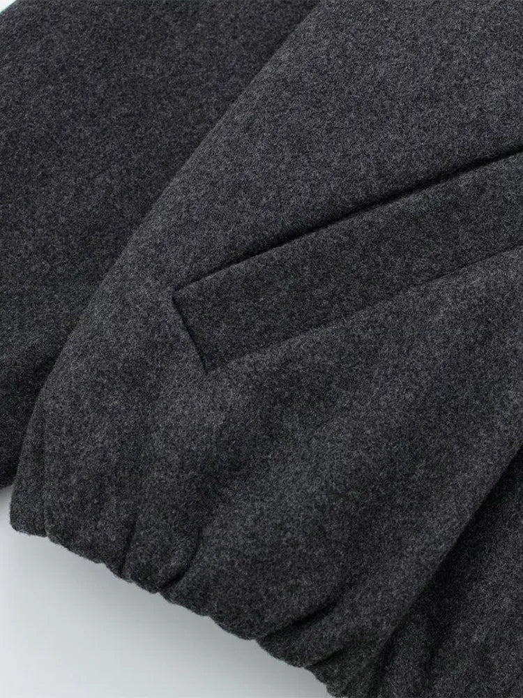 Soild Bomber Jacket for Autumn Long Sleeve Zipper Pocket Coats Female Stand Collar Street Lady Outerwear