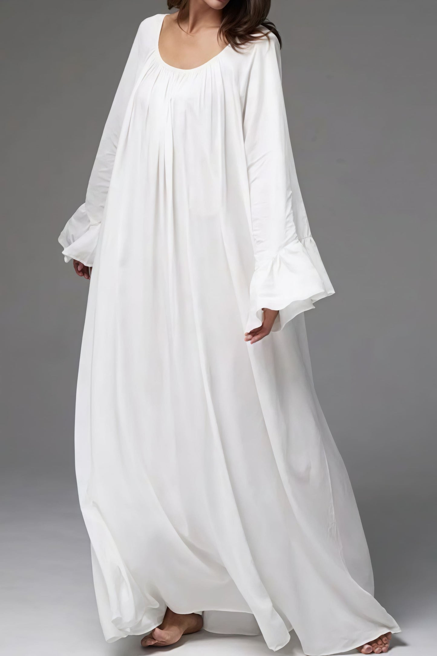 Loose Slouchy Flared Hem Maxi Dress