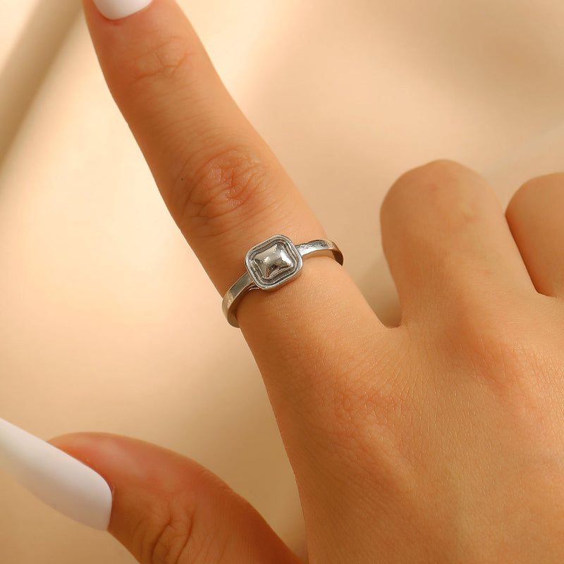 Minimalist Square Crystal Ring