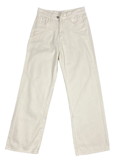 High Waist for Straight Legg Slim Summer Straight High Street Sweatpants Pocket Denim Trousers