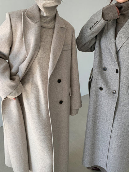 Long Sleeves Loose Color High-neck Sweater Dresses