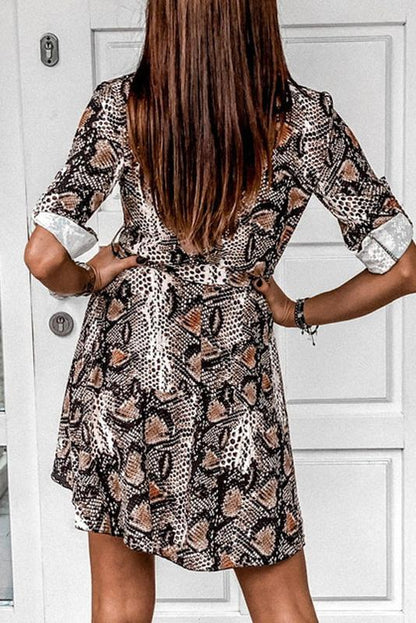 Printed Shirt Mini Dress
