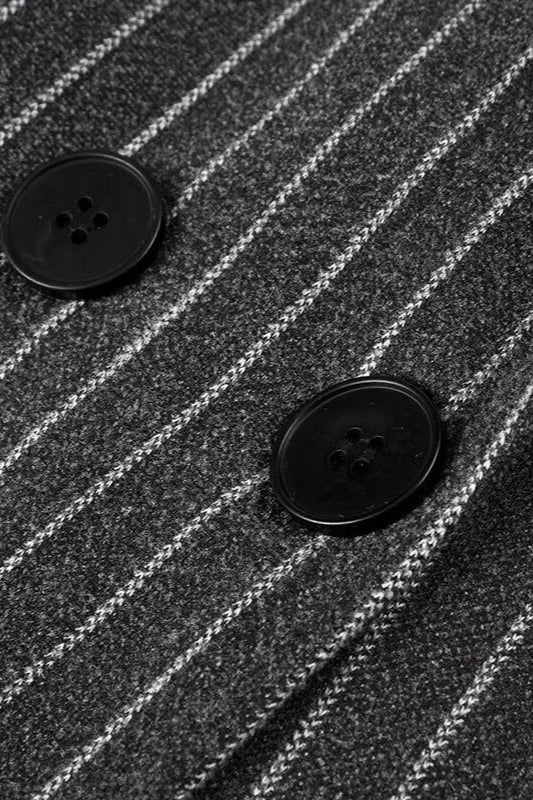 Knit Stripe Wool Blend Overcoat