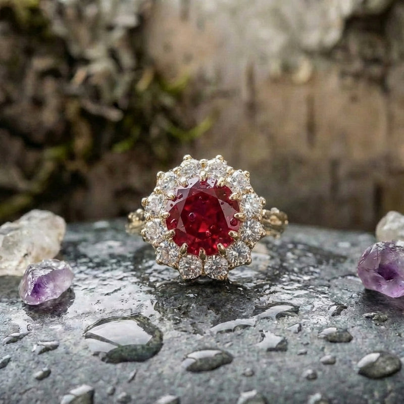Elegant Ruby Diamond Ring
