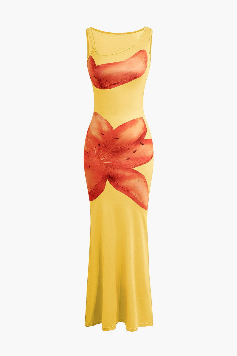 Lily Print Perspective Tank Maxi Dress
