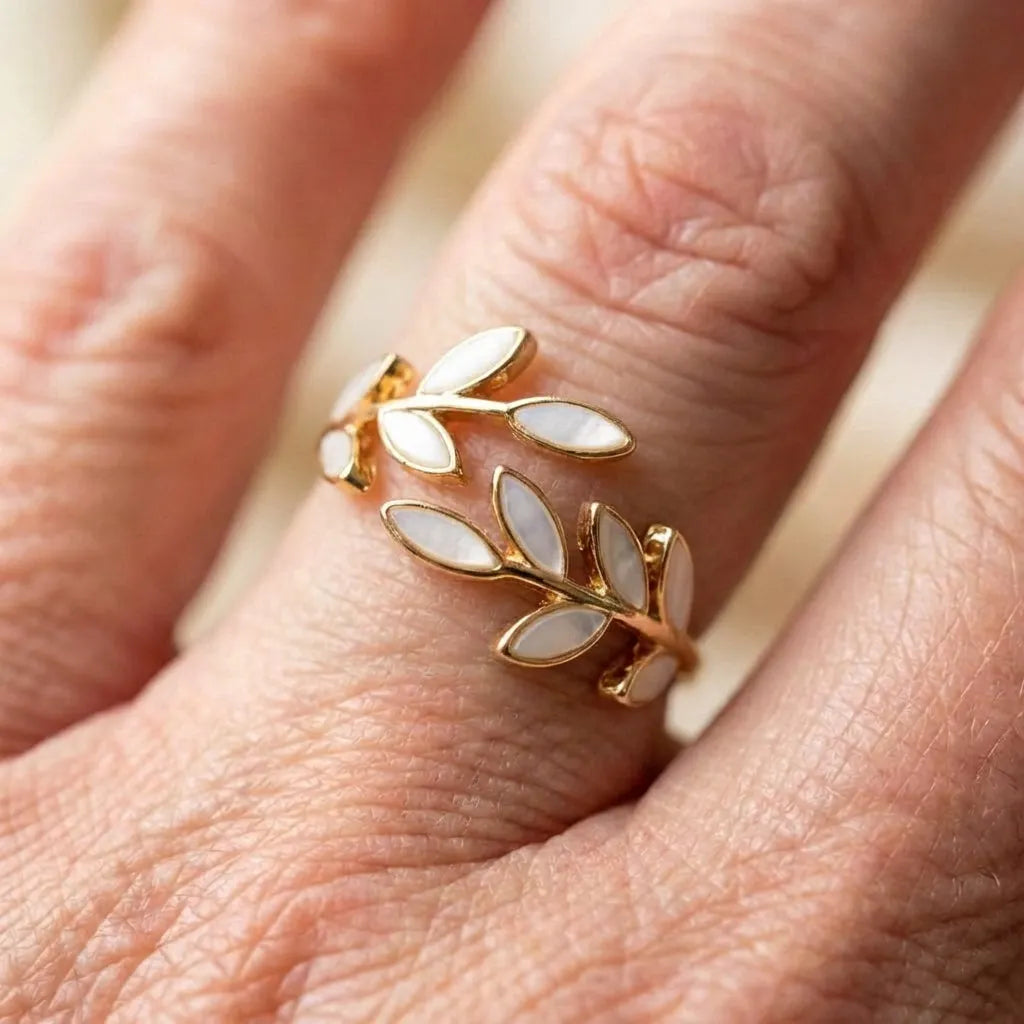 White Petal Adjustable Ring