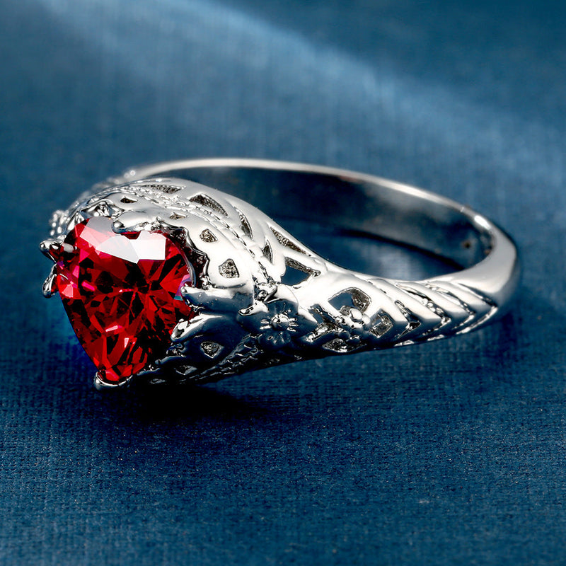 Vintage Red Heart Ring