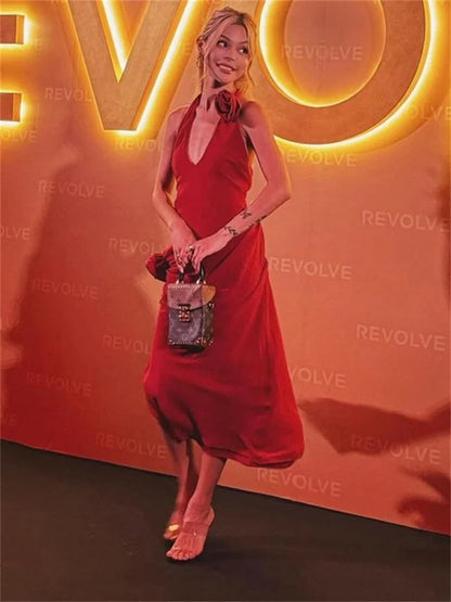 Pleated V-neck Long Dress for High Waist Split Sleeveless Party Looks Evening Partywear ’s Dress