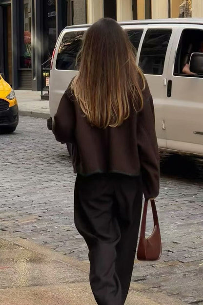 Wool Blend Colorblock Coat