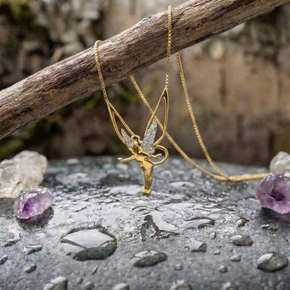 Lucky Fairy Necklace In Sterling Silver And Gold