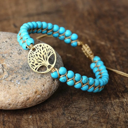 Bracelet Tree Of Life Handmade Turquoise Stone