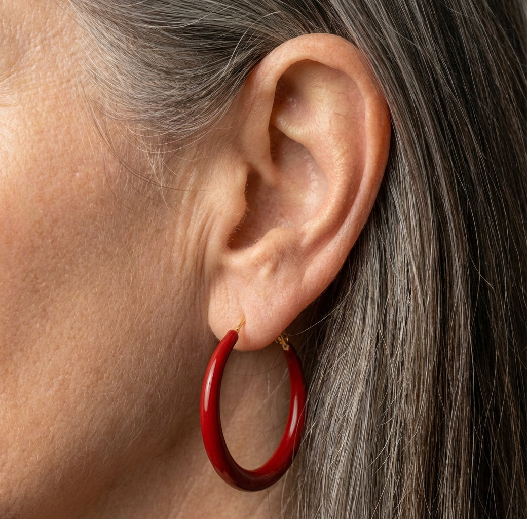 Exquisite Fashion Wild Big Red Circle Earrings