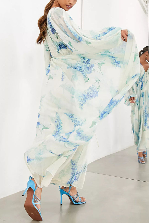 Headed to the Ocean Chiffon Drawstring Waist Maxi Dresses
