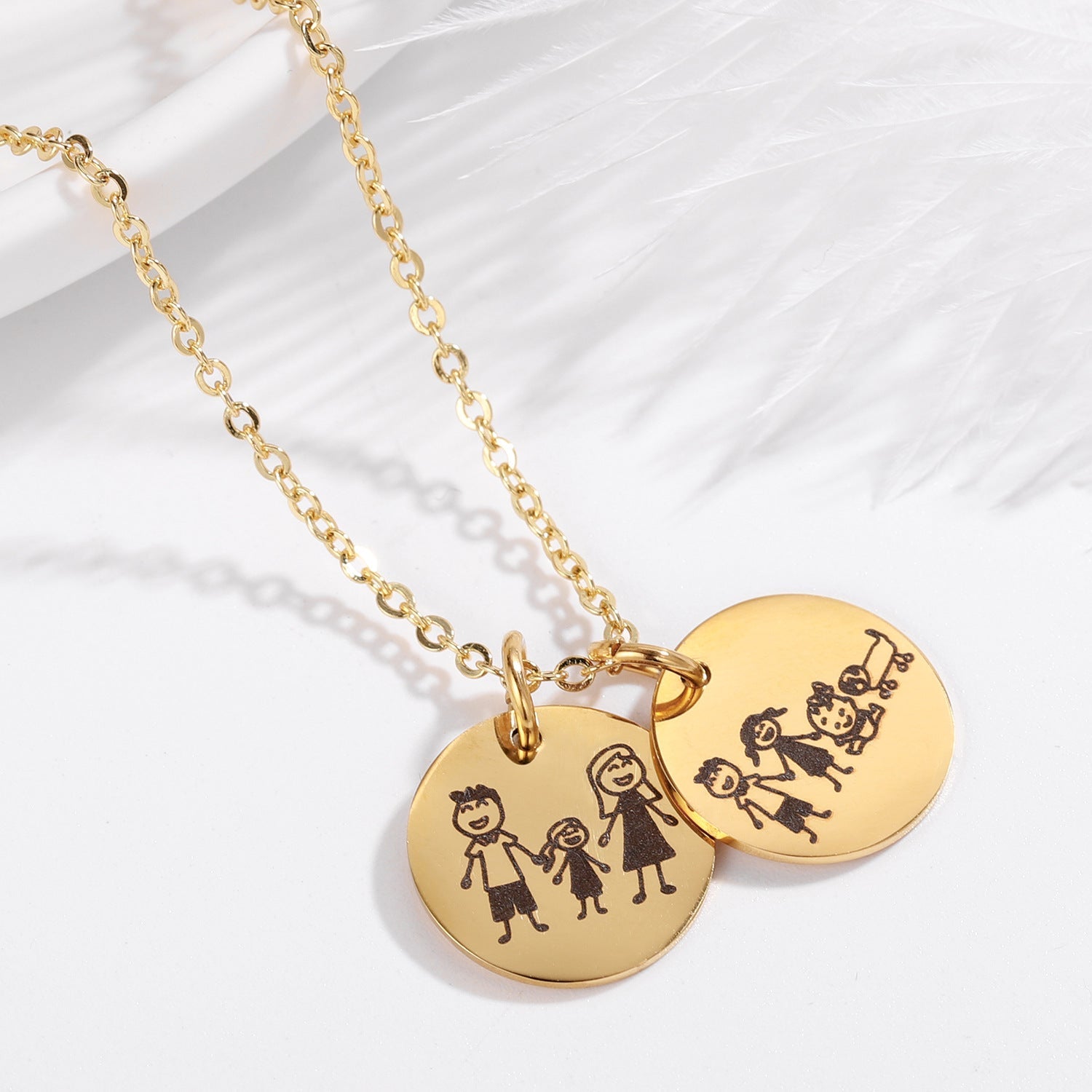 Family Stick Figure Necklace