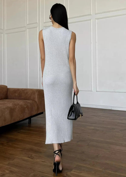 Sleeveless Ribbed Maxi Dress
