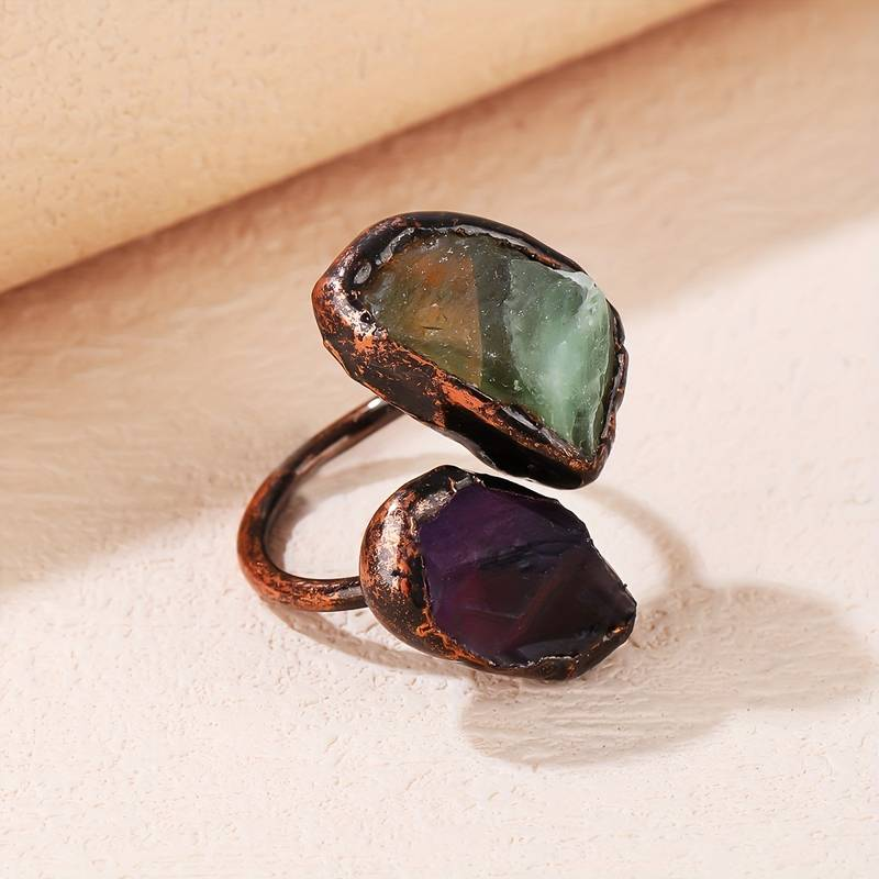 Natural Inlaid Stone Ring