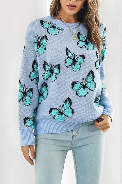 Three-dimensional Butterfly Loose Autumn and Winter Long-sleeved Sweater