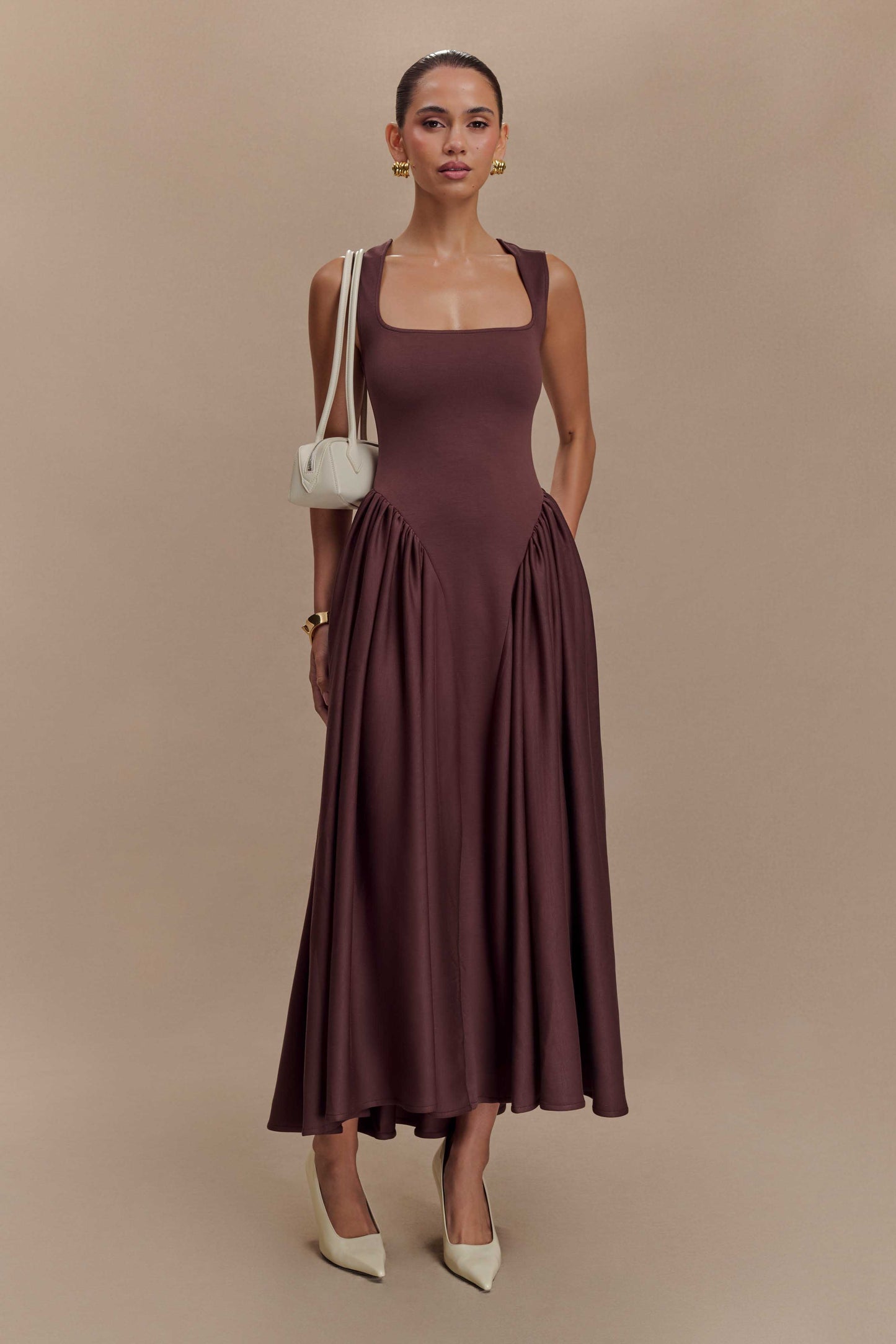 Sharissa — Midi Dress With Sculpted Straps and Comfortable Fit