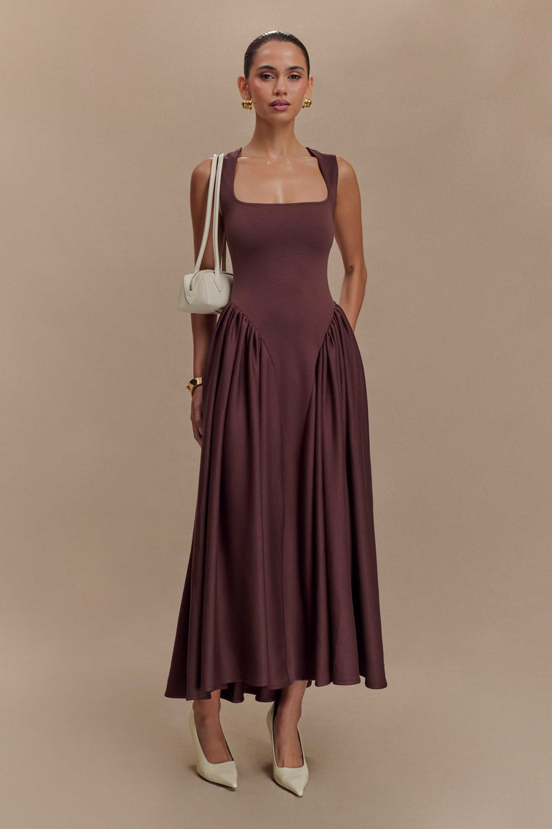 Sharissa — Midi Dress With Sculpted Straps and Comfortable Fit