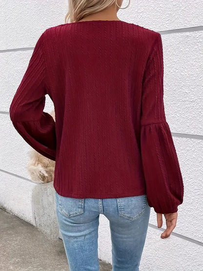 Burgundy Round Neck Blouse