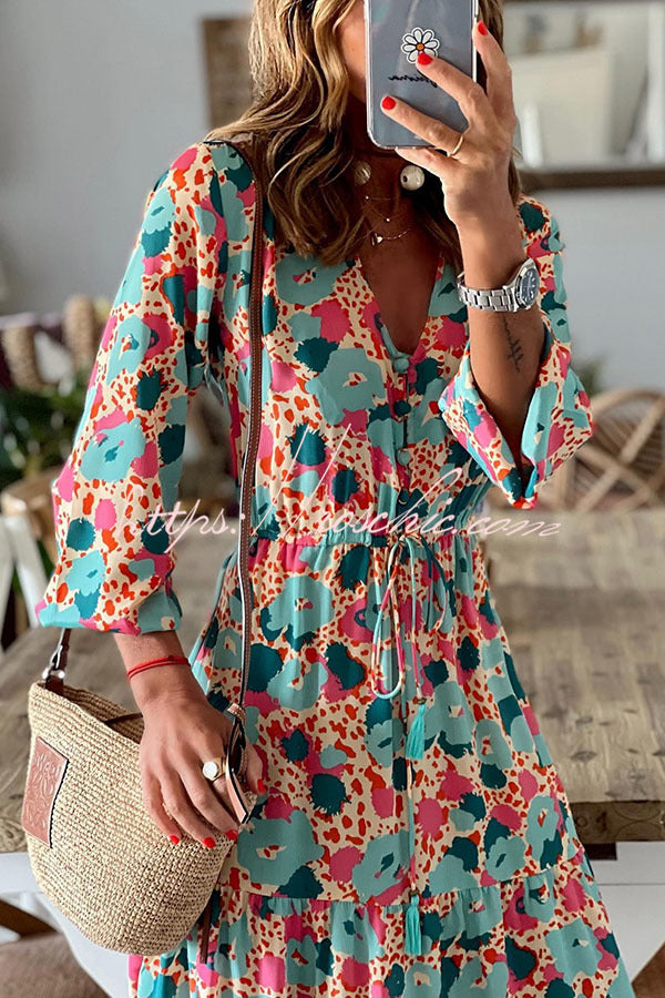 Full Bloom Adjustable Waist Maxi Dress