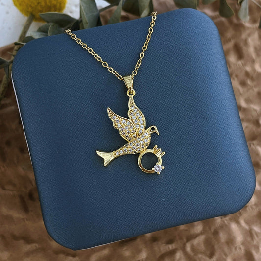 Gold Dove Diamond Necklace