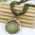 Vintage Ethnic Green Crystal Pendant