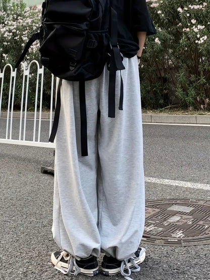 Color Retro Sport Drawstring Baggy Sweatpants