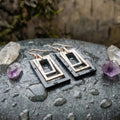 Vintage Hollow Rectangle Earrings