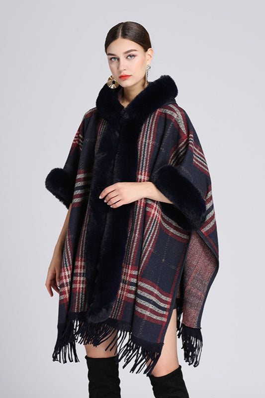 Hooded Wool Cape Coat