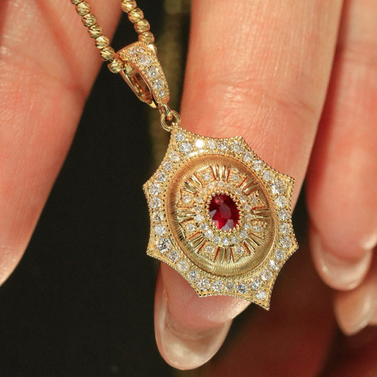Elegant Ruby Gold Necklace