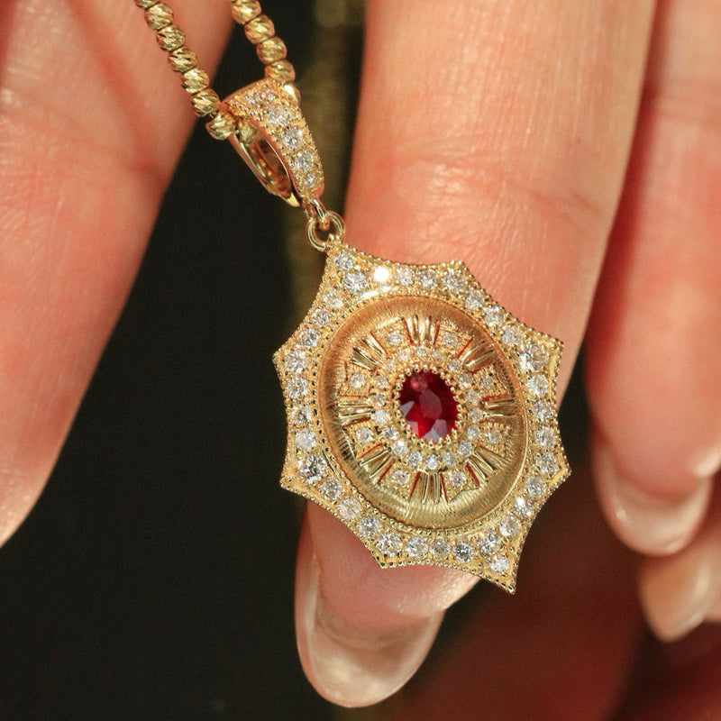 Elegant Ruby Gold Necklace