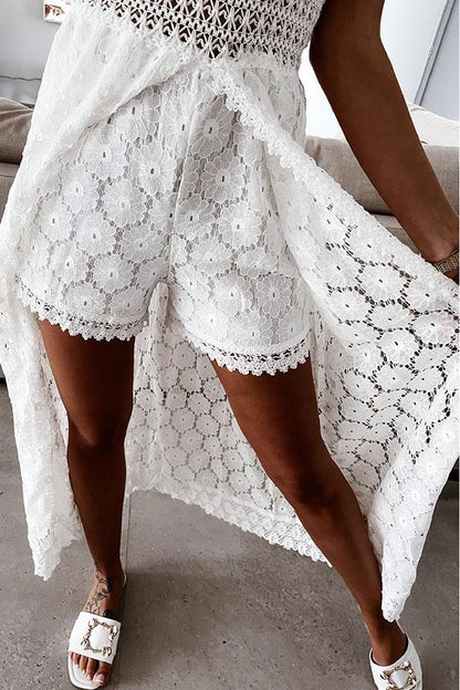 Skirt Stitching Lace Fabric Romper