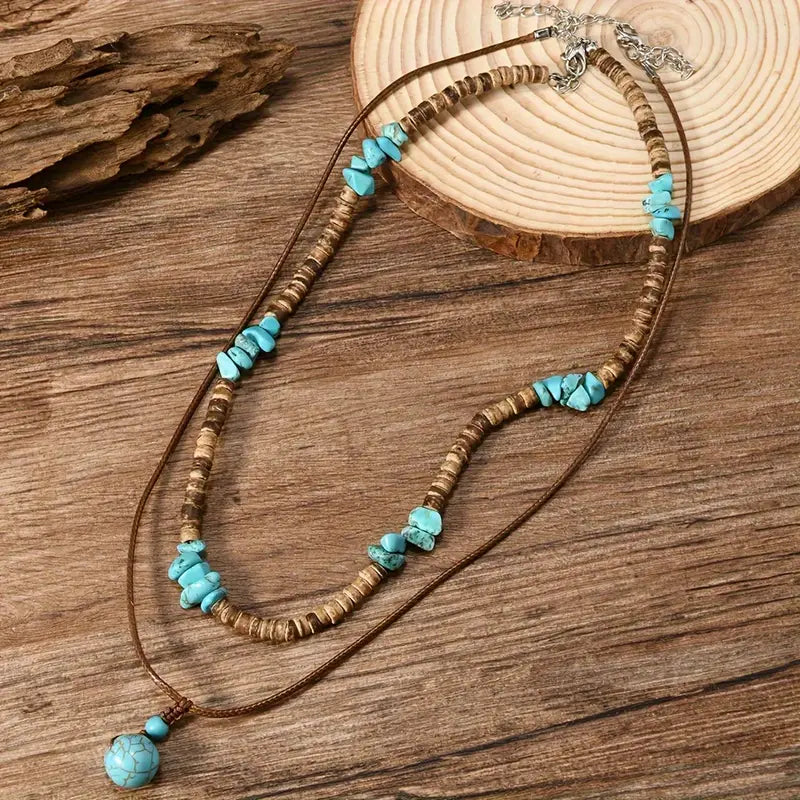 Luxurious Tiger Eye Turquoise Beaded Necklace