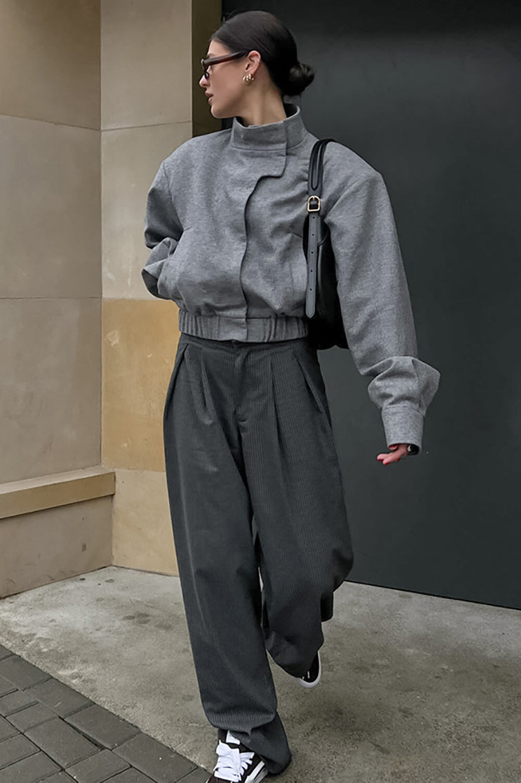 Grey Wool Short Coat