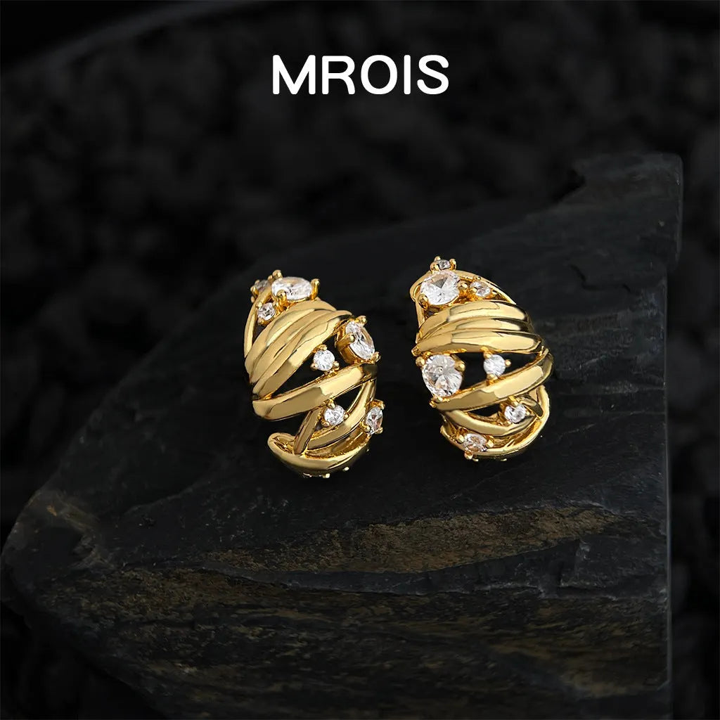 Statement Gold Crystal Earrings