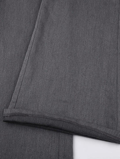 Gray Versatile Low Rise Tailored Pants