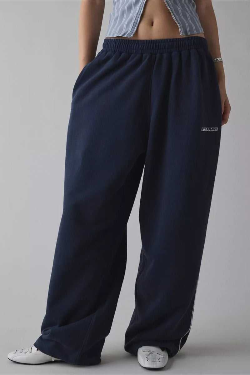 Long Embroidered Relaxed Knit Pants