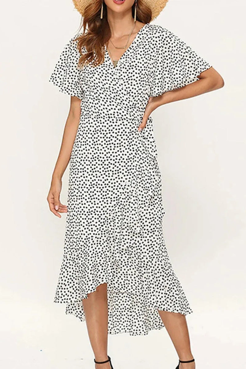 Chiffon Ruffle Split Maxi Dress