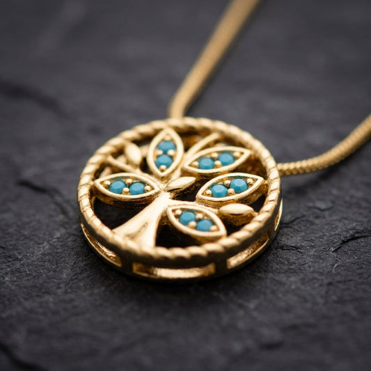 Classic Zircon Tree Of Life Necklace Ring