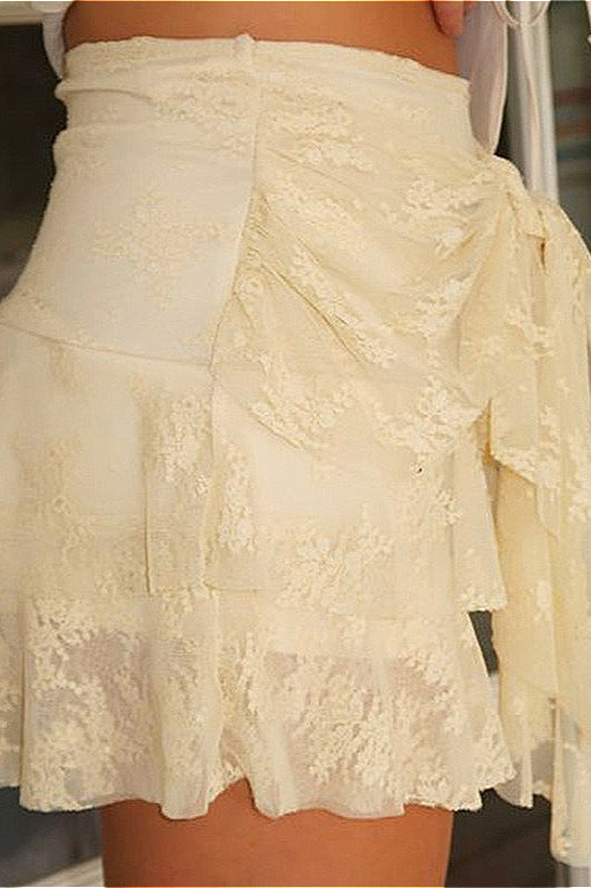 Lace Low Waist A-line Skirt
