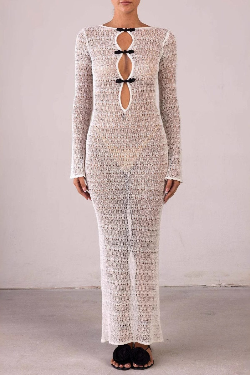 Backless Knit Maxi Dress
