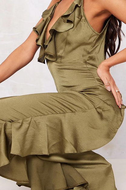 Agnes Ruffle V-neck Jumpsuit