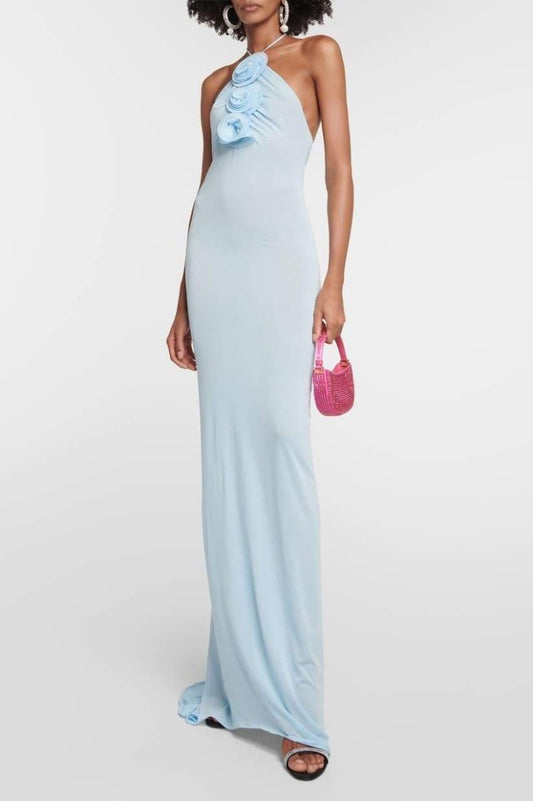 Alexia Halterneck -appliqué Maxi Dress