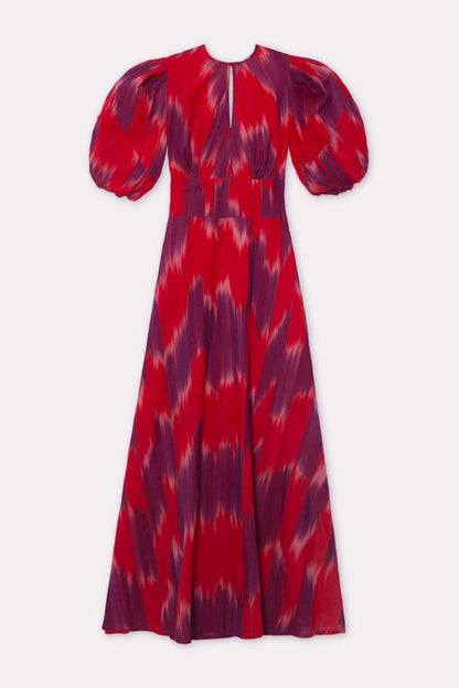 Amelia Tie Dye Balloon Sleeve Midi Dress