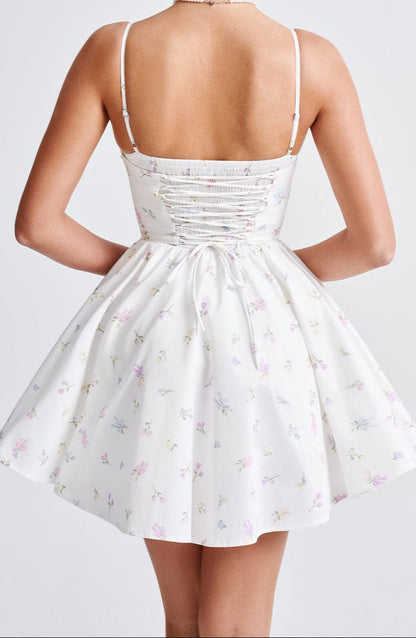 Amy Mini Dress-white Multi Print
