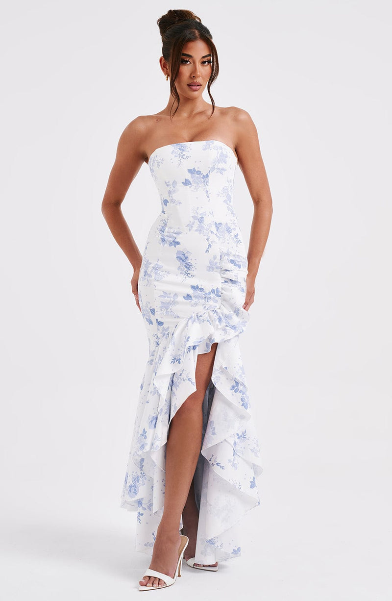 Angelina Maxi Dress - Blue Print