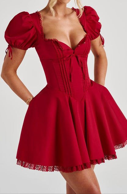 Vallea Mini Dress - Red