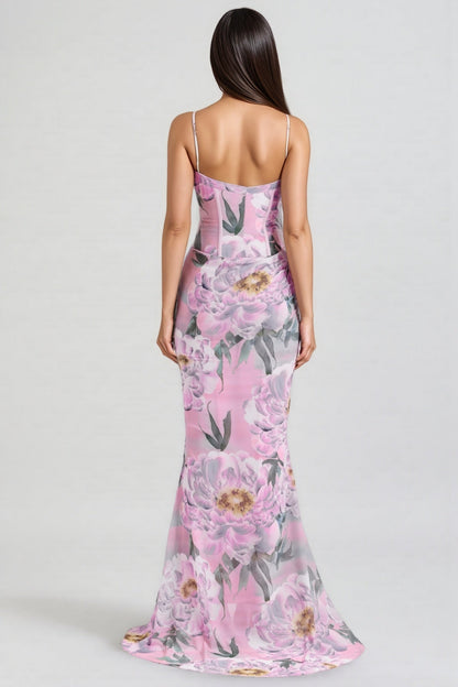 Noely Pink Corset Maxi Dress